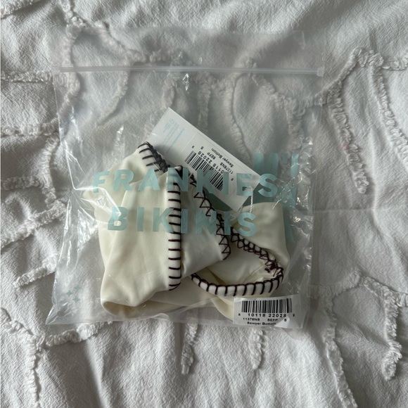 Frankie’s Bikinis - Sawyer Embroidered Cheeky Bikini Bottom in Sea Fairy - S - Picture 2 of 6